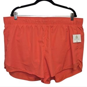 NWT Athletic Works Women's Orange Mesh Trim Shorts XXXL 🍊💪